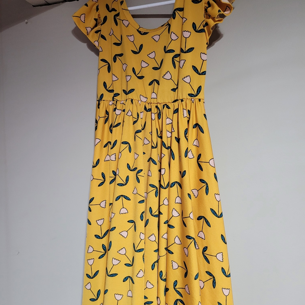 Dot Dot Smile Yellow Black Ruffled Sundress